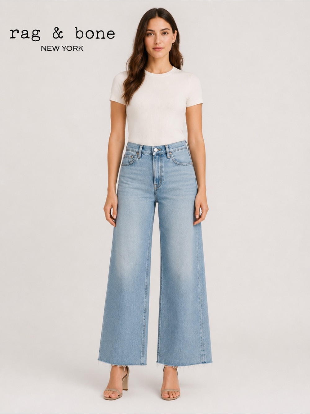 rag & bone Serena High-Rise Wide Leg Jeans – Size 29